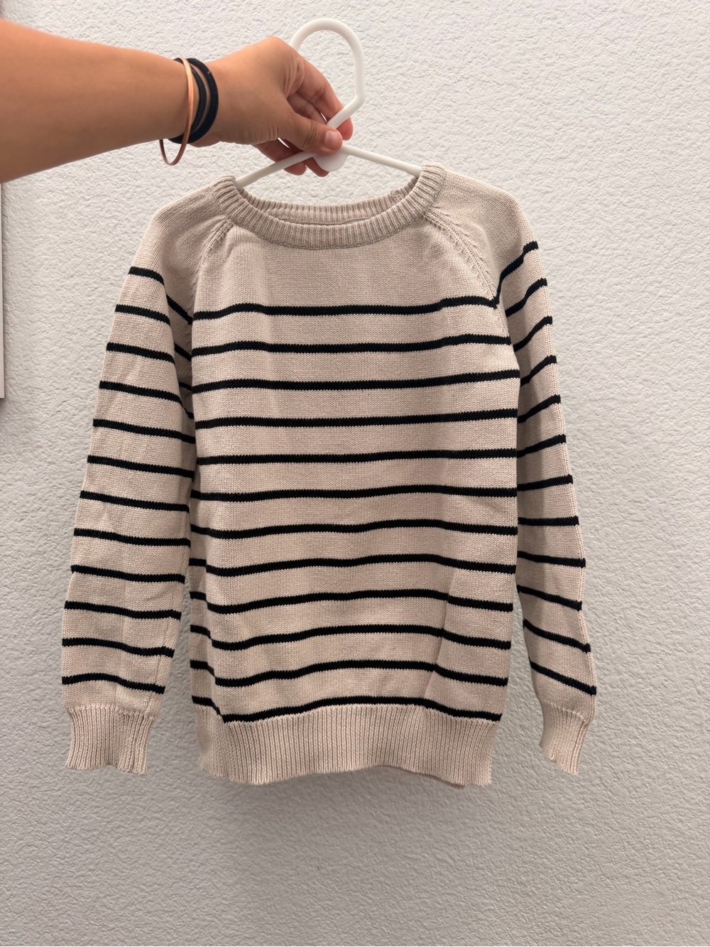 Little Bipsy Cream and Black Striped Kids Sweater